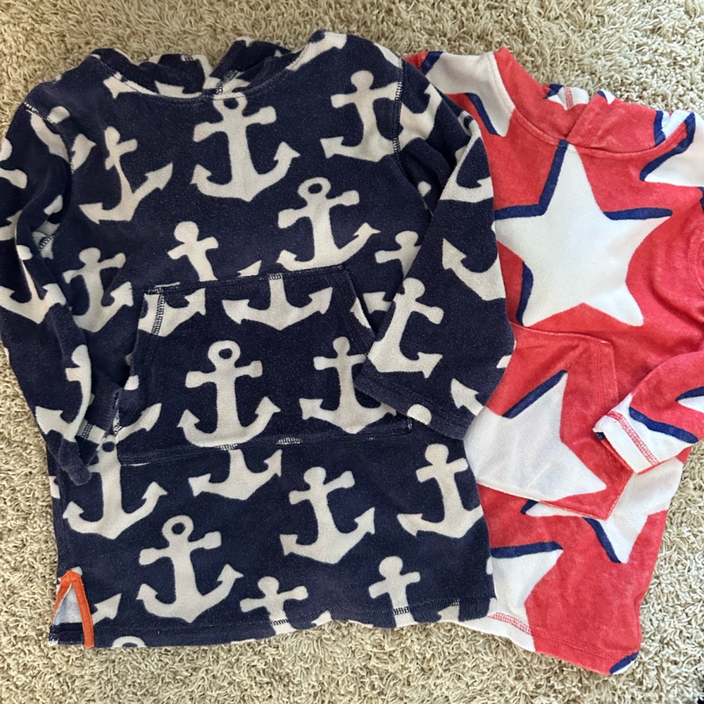 Mini Boden Red and Navy Anchor Star towel cover ups